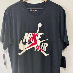 Nike Air Jordan 1 Classic Jumpman T-Shirt - Black/Red BV5905-010 - Size L - NWT